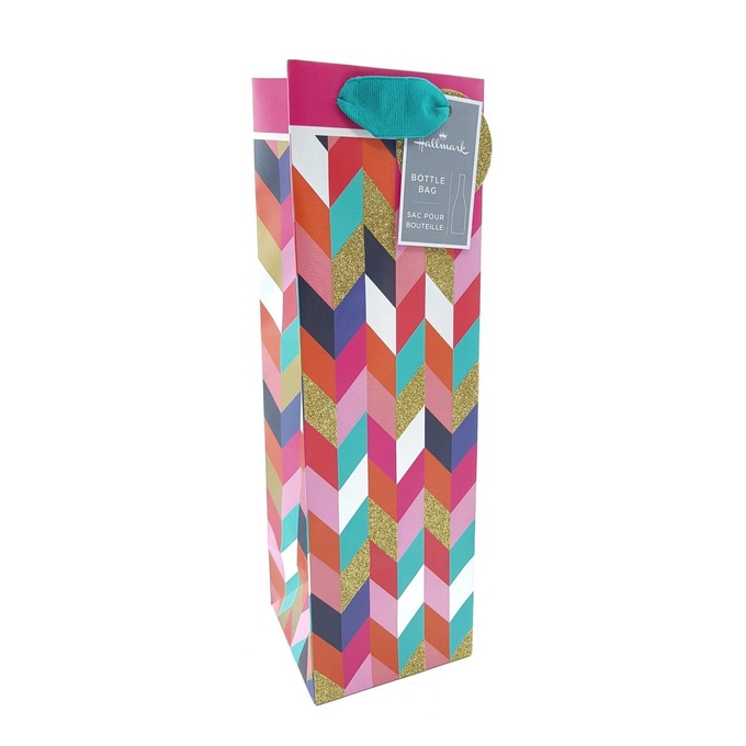 

PAPER BAG -BOTTLE -HALLMARK -GIFT BAG -WINE BAG -DIAMOND CHEVRON