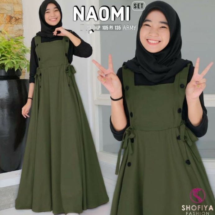 Ayo Ramaikan NAOMI OVERALL SET INNER / GAMIS REMAJA TANGGUNG / GAMIS TERBARU 982❱