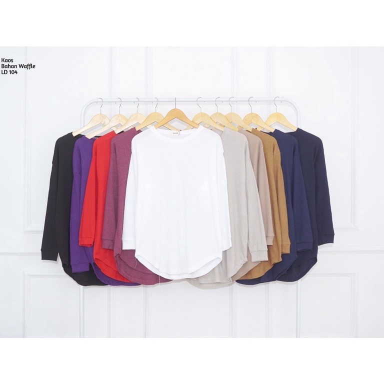SALE Premium atasan wanita Oval wafle Uniqlo | kaos polos wafle uniqlo