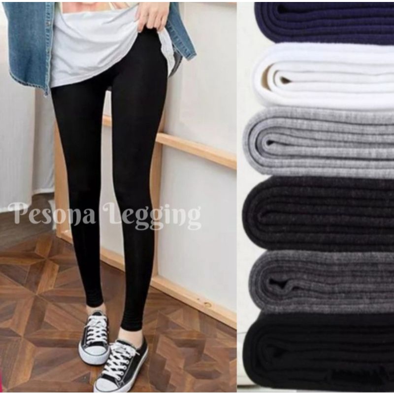 Legging Wanita Tebal - Legging Wanita Dewasa Panjang - Celana Legging Panjang - Legging Kaos Tebal -