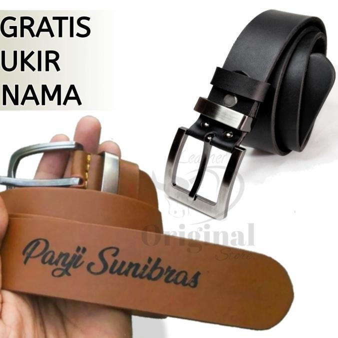 Gesper/Sabuk/Ikat Pinggang Pria Original Kulit Asli Custom Nama
