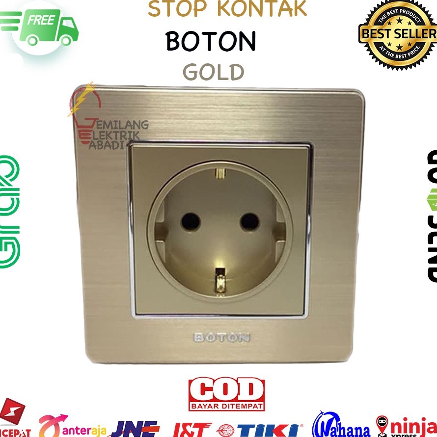 Harga Heboh STOP KONTAK BOTON MINIMALIS GOLD K2-009 TERMURAH MINIMALIST