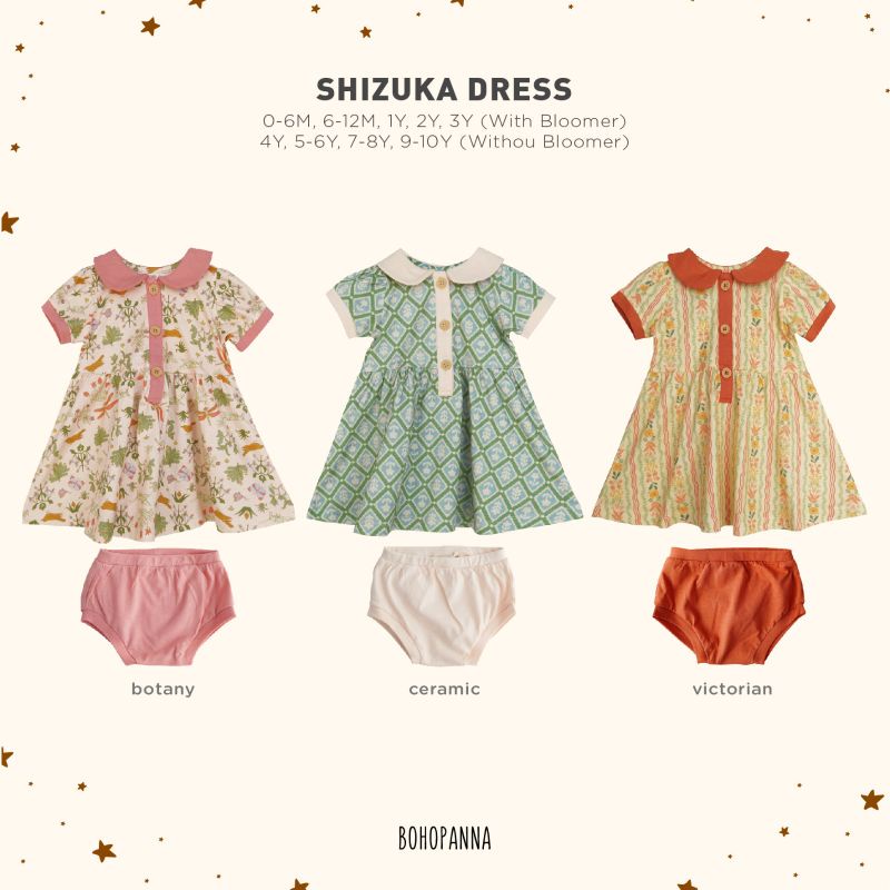 Shizuka Dress Bohopanna B50 / Dress Bayi Anak Perempuan / Dress Bayi Anak Katun / Dress Anak Bohopanna