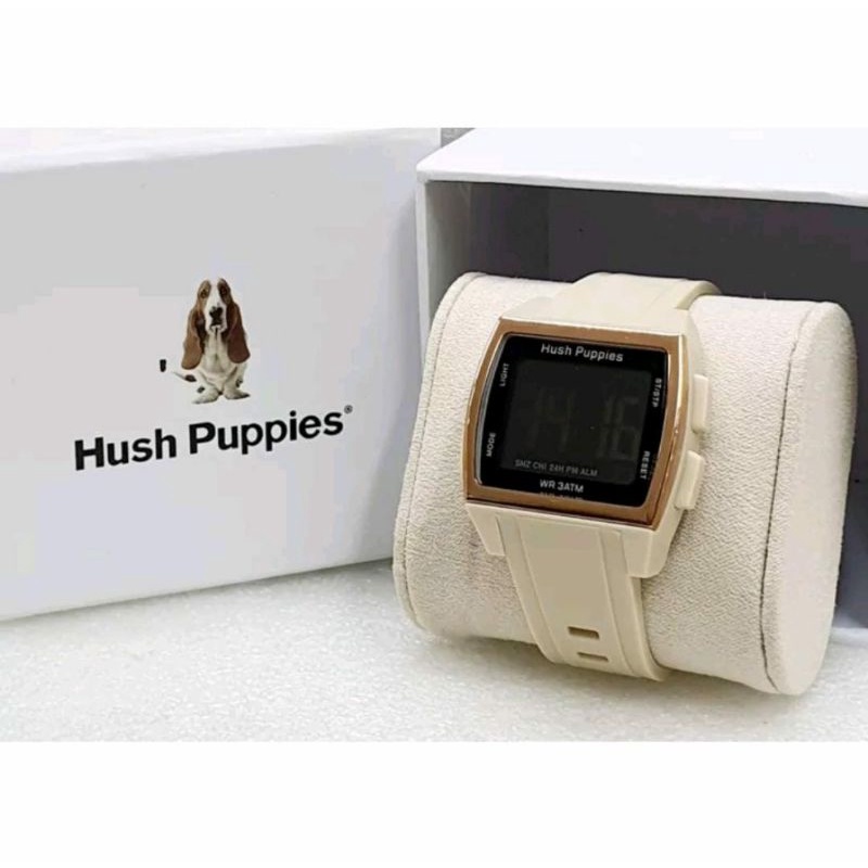 Jam Tangan Hush Puppies Digital Tahan Air Kasual Pria Waterproof Mineralglass