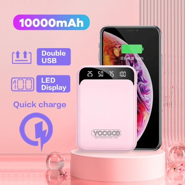 Powerbank Yoogoo Dual Output Quick Charge 10000Mah Powerbank Digital Display