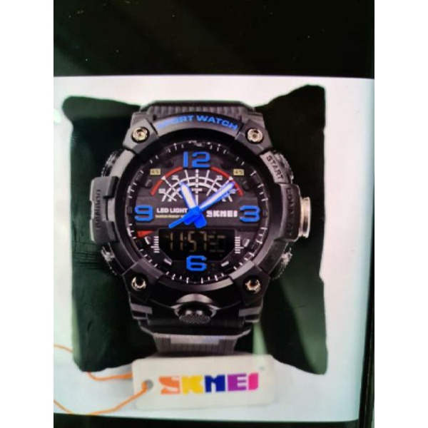 JAM TANGAN SKMEI 1619 ORIGINAL PRIA TAHAN AIR KASUAL DUALTIME TERLARIS