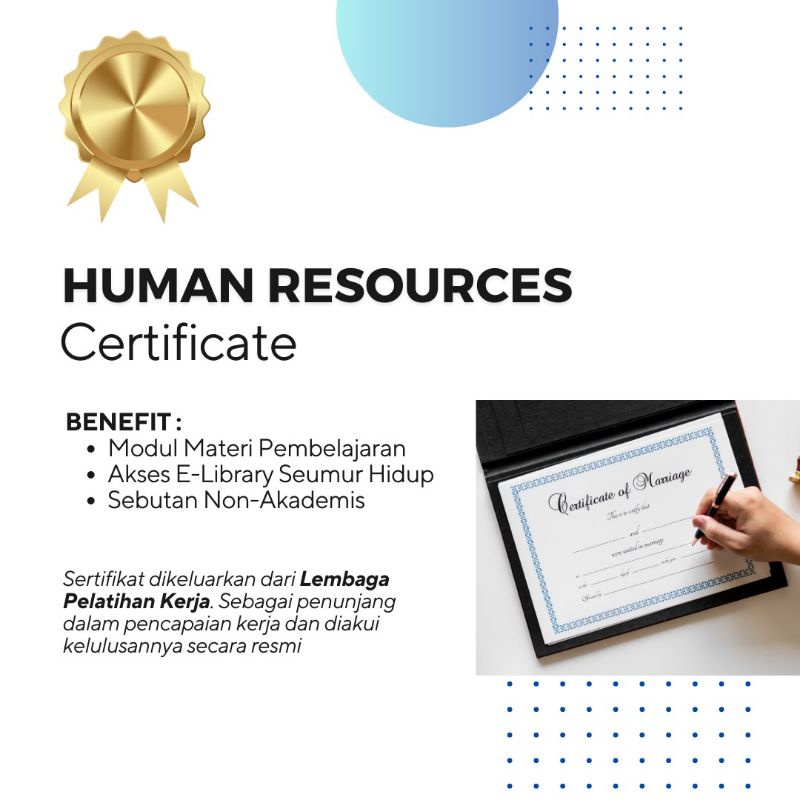 

HUMAN RESOURCES CERTIFICATE