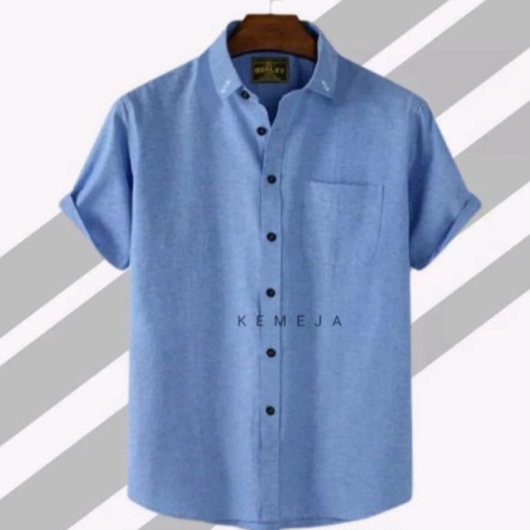 Kualitas Import✾ kemeja polos pria lengan pendek ukuran dari . M .sampai .XXXL .boyi top man formal 