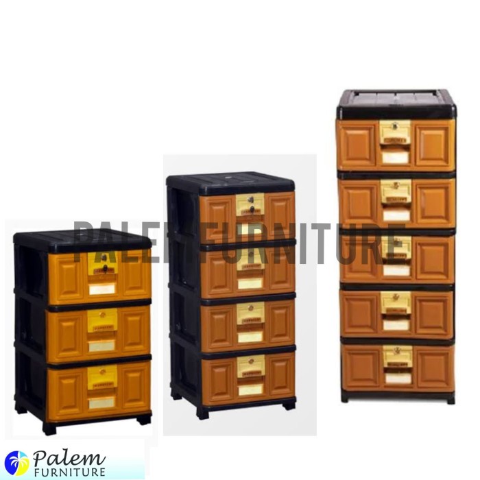 Terlaris Lemari Plastik Laci 3,4&5 Susun Napolly Stb