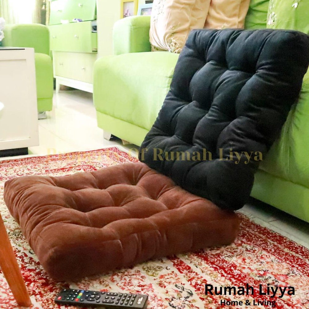 Modis RumaLiyya Bantal Alas Duduk Lesehan Kursi Kayu Sofa Jumbo Lantai Ruang Tamu - Kotak Uk.60x60 0
