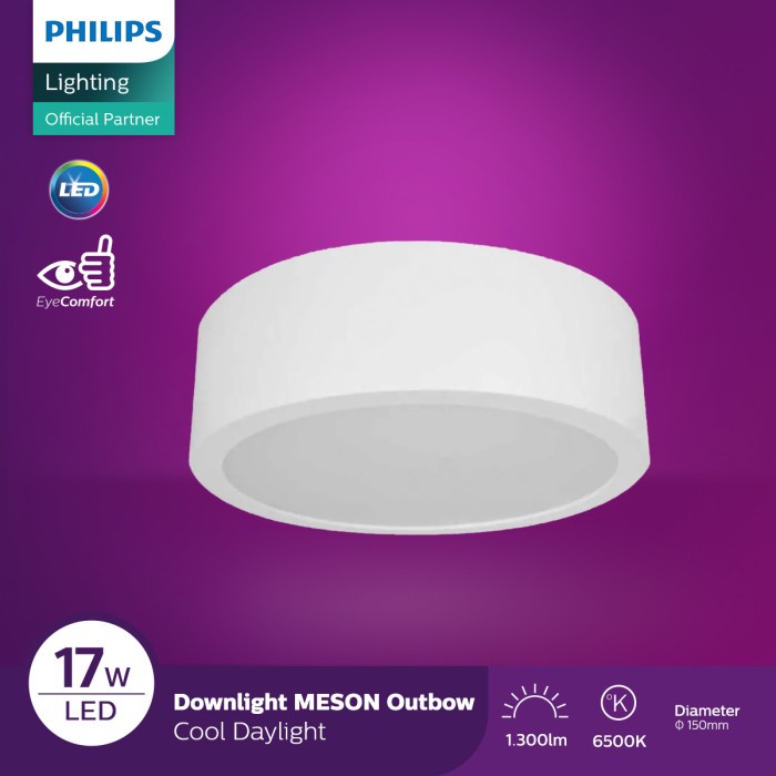 Philips Downlight Meson Bulat Outbow 59472 D150 17W Cahaya Putih