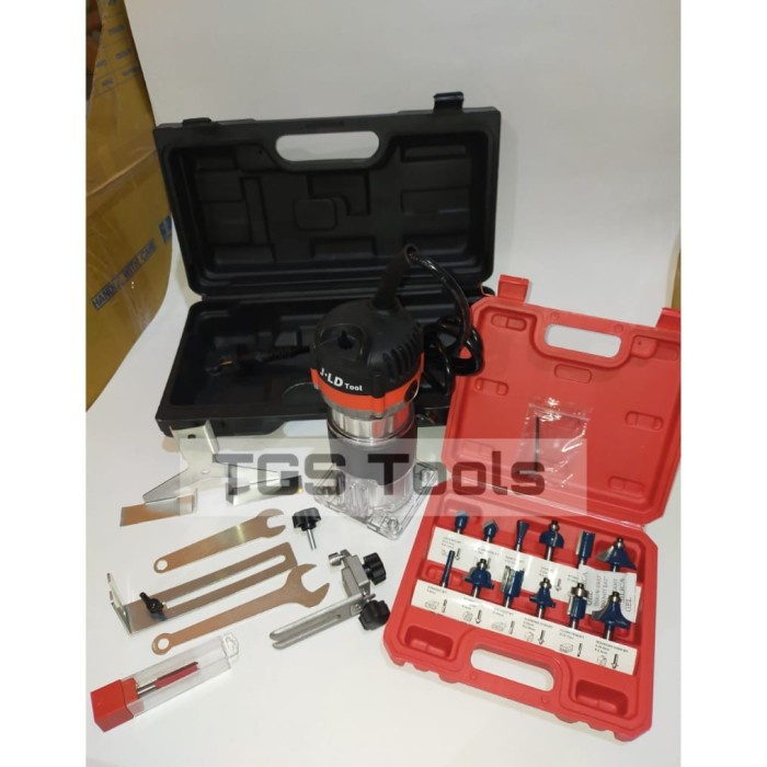 Terlaris Mesin Router Trimmer Profil Kayu Set Lengkap Mata Router 12Pcs - Jld