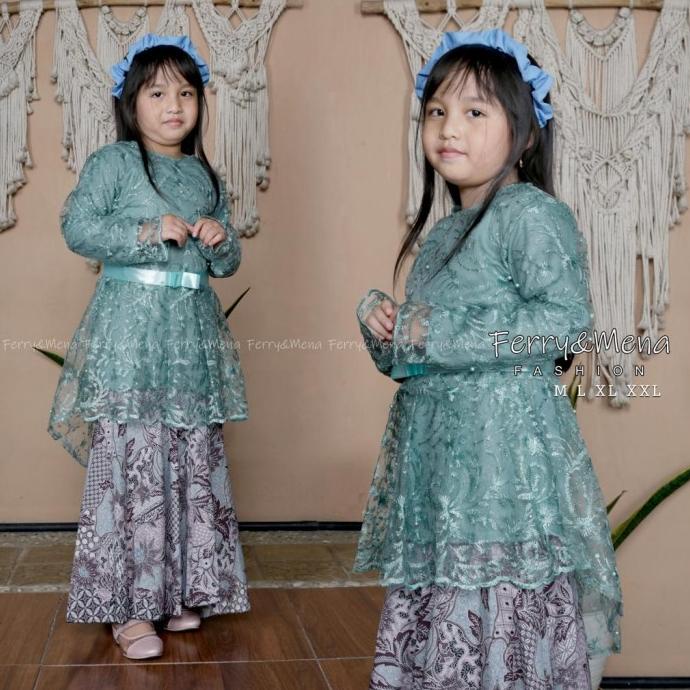 setelan kebaya anak perempuan brukat duyung / kebaya anak perempuan