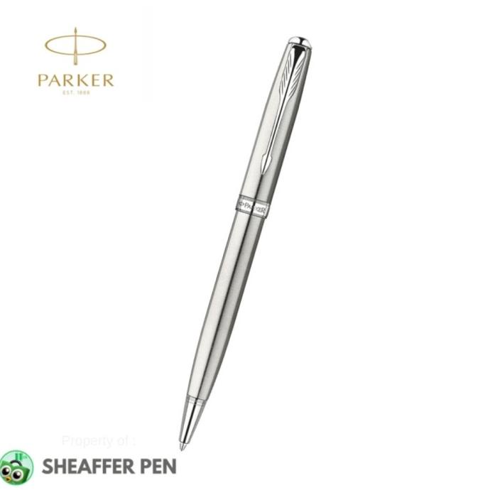 

Parker Sonnet Stainless Steel Chrome Trim Ballpoint Pen ---NEW READY---