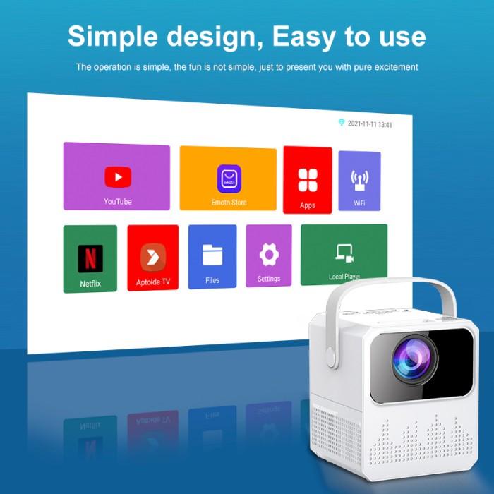 Smart Proyektor Android Wifi Mirroring Hp Projector 120Ansi 6000 Lumen