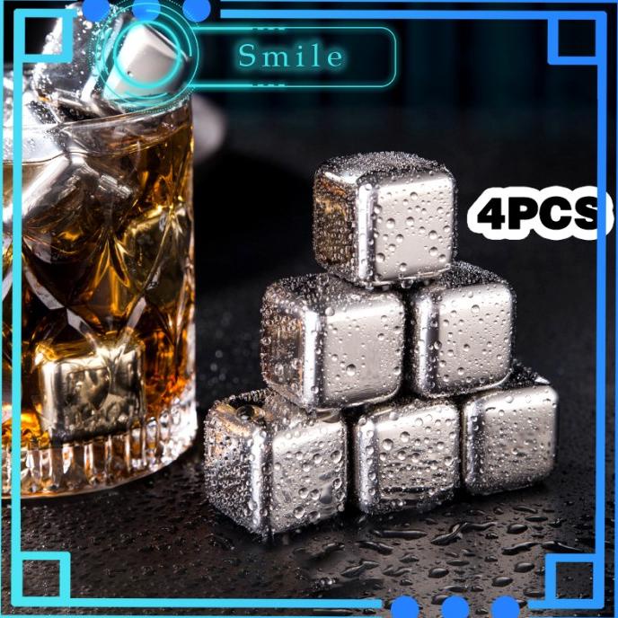

:<:<:<:<] Stainless Ice Cube / Es Batu Set 4 Pcs - SUS 304