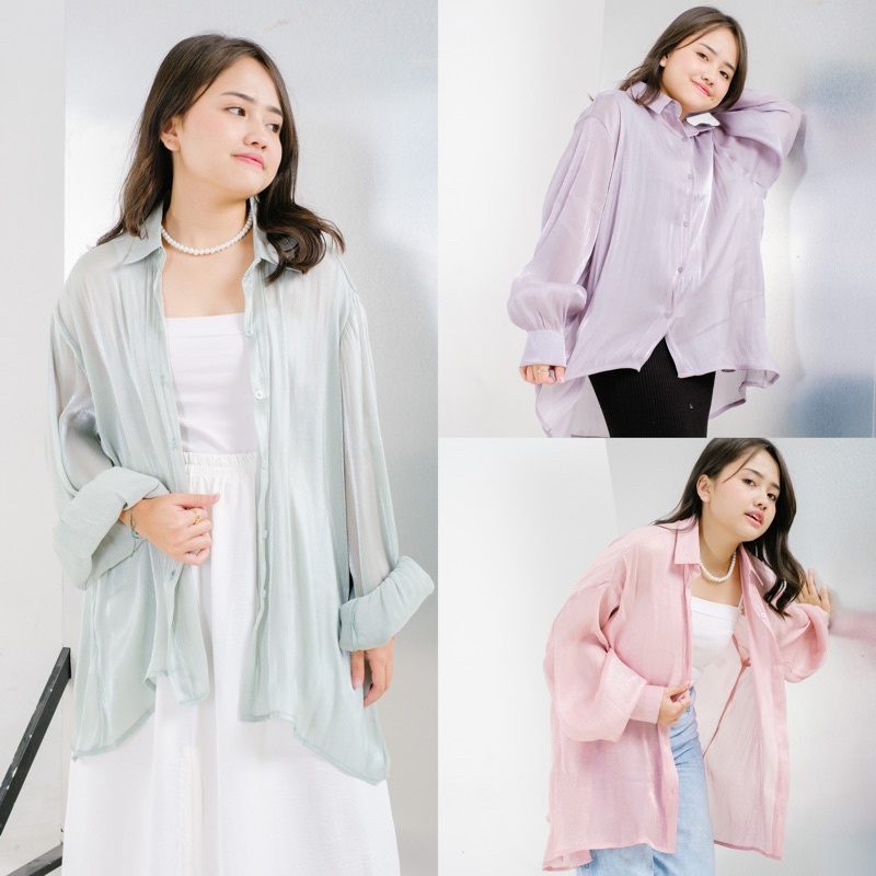 Oversized Shimmer Shirt by Formee Outfit