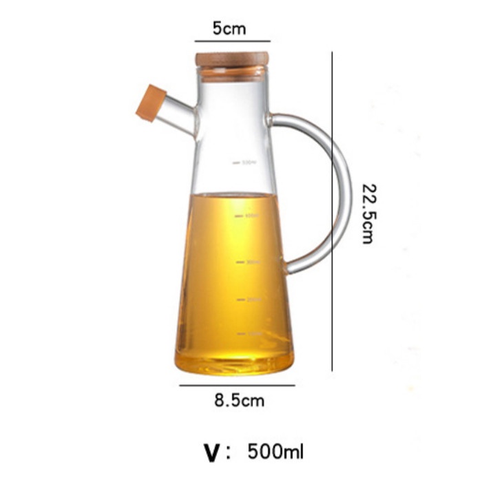 TERLARIS Botol Minyak Goreng Kaca Tanpa Sticker Tempat Teko Kecap Saos 500ml