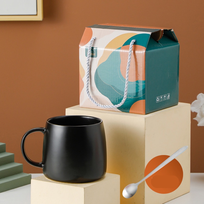 Holiven Warna Glasir Mug Keramik,Cangkir Air Merah Hadiah set Kotak Hadiah Cangkir Keramik