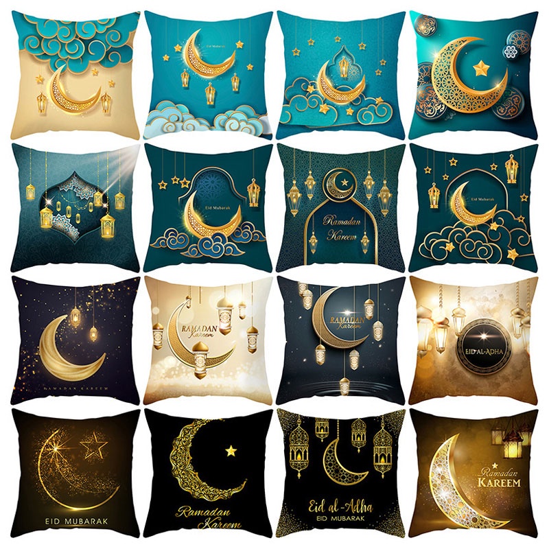 Holiven Sarung Bantal Sofa Kursi Ramadhan Bulan Puasa Lebaran Idul Fitri Bahan Halus