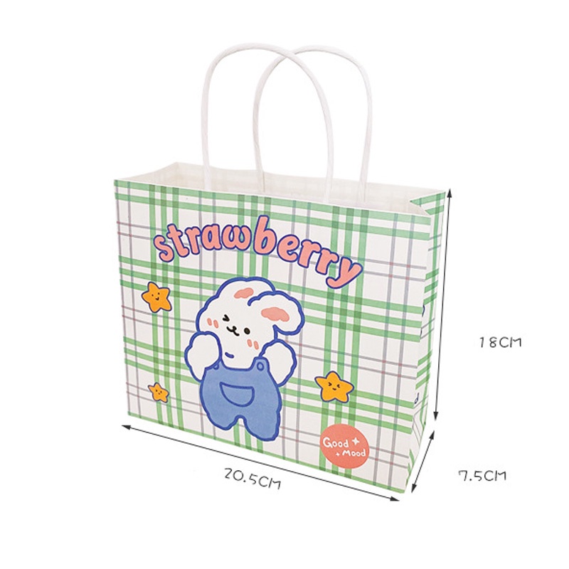 Holiven Ins Kartun Tas Hadiah Lucu Tas Jinjing Kertas Kapasitas Besar Tas Penyimpanan Hadiah