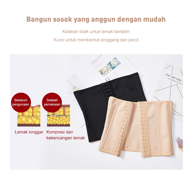 Holiven 8 tulangKorset Pelangsing Korset Pengecil Perut SWEET SWEAT WAIST TRIMMER PERUT Fit Shaper Belt 100% Ori