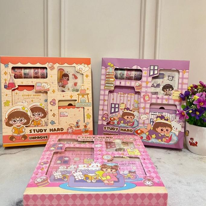 

PAKET JURNAL 4IN1 SUPER CUTE HARDCOVER ALAT TULIS LENGKAP UNIK TERBAIK