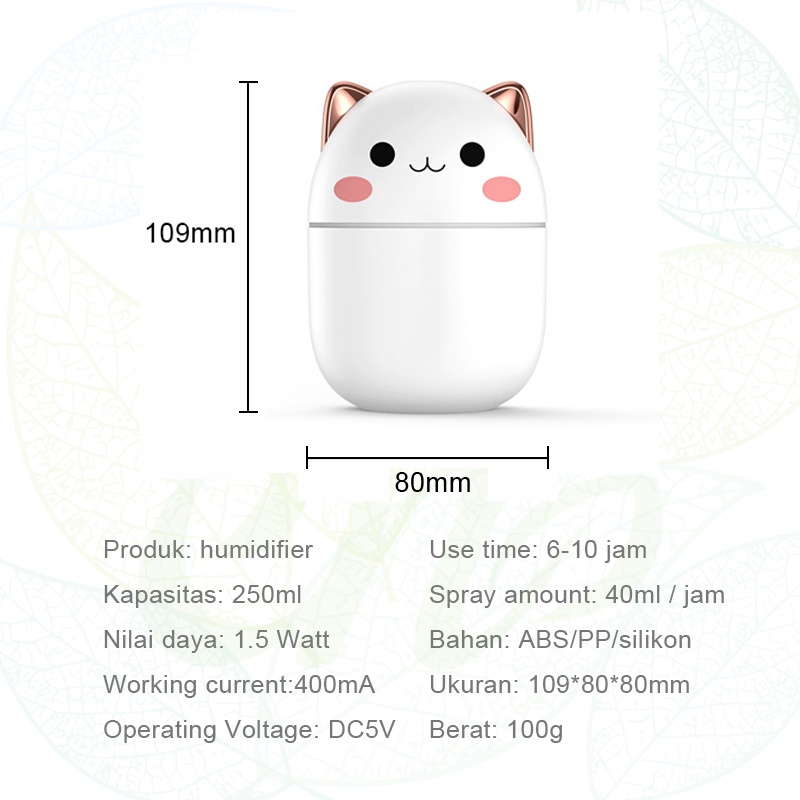 Holiven 100% ORI cute Bear Humidifier 250ML Essential Oil Diffuser Aroma Terapi Pengharum Ruangan