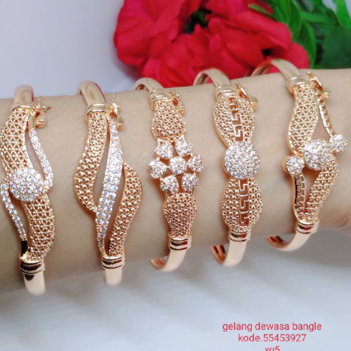 12.12 Terlaris Gelang Tangan Bangle Wanita Titanium Xuping Perhiasan Aksesoris Fashion Lapis Emas An