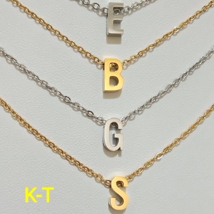Best Sales Kalung Titanium K-T Stainless Steel Kalung Inisial Kalung Huruf Nama Terbaik