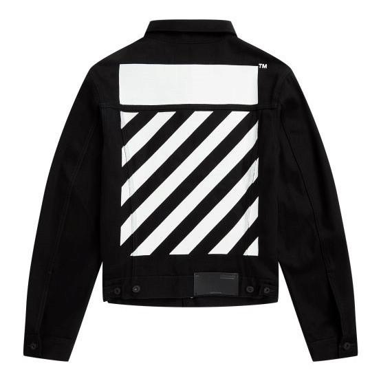 Big Sale Ow Ss22 Diag Tab Slim Denim Jacket Black 100% Authentic Terbaik