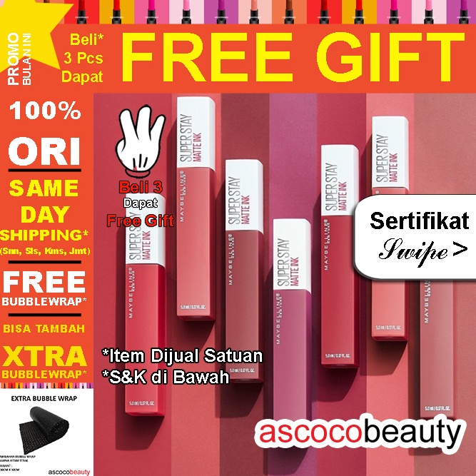 Terbaru dan terlaris Maybelline Superstay Matte Ink [ ED 2025 - 2026  ] Lip Cream Transferproof | Sp