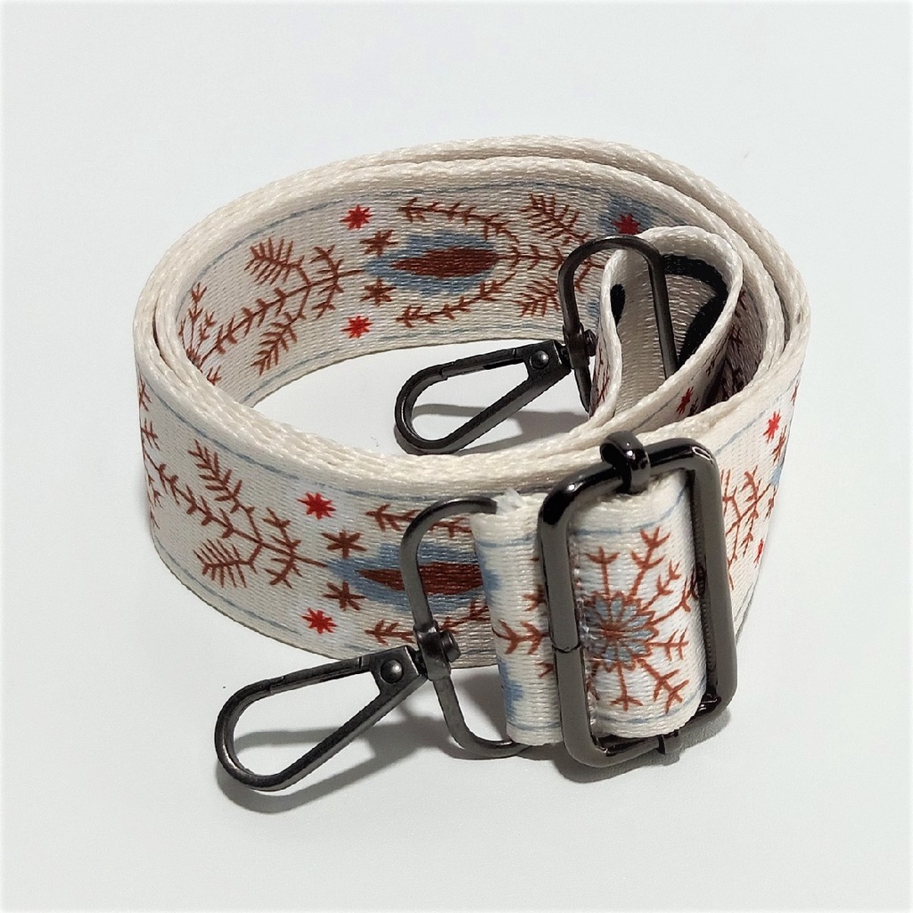 Strap Tali Tas Katun Kembang Putih Tebal Elegan Cocok Segala Model Fashion