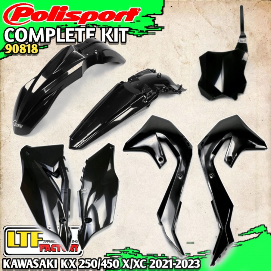 KAWASAKI KXF - KX 250 300 450 X XC ENDURO 2020 2021 2022 2023 2024 - POLISPORT COMPLETE PLASTIK KIT 