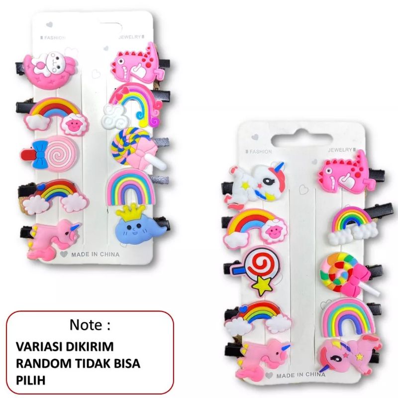 `ღ´ PHINKL `ღ´  Jepit Anak Karakter // Hairclip karakter Unicorn isi 10 hair tools aksesoris