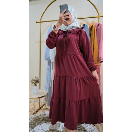 MAZAYA MIDI DRESS CRINCLE | DRESS MIDI WANITA | GAMIS WANITA