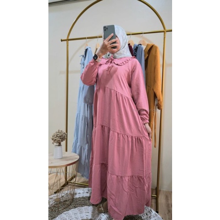 MAZAYA MIDI DRESS CRINCLE | DRESS MIDI WANITA | GAMIS WANITA