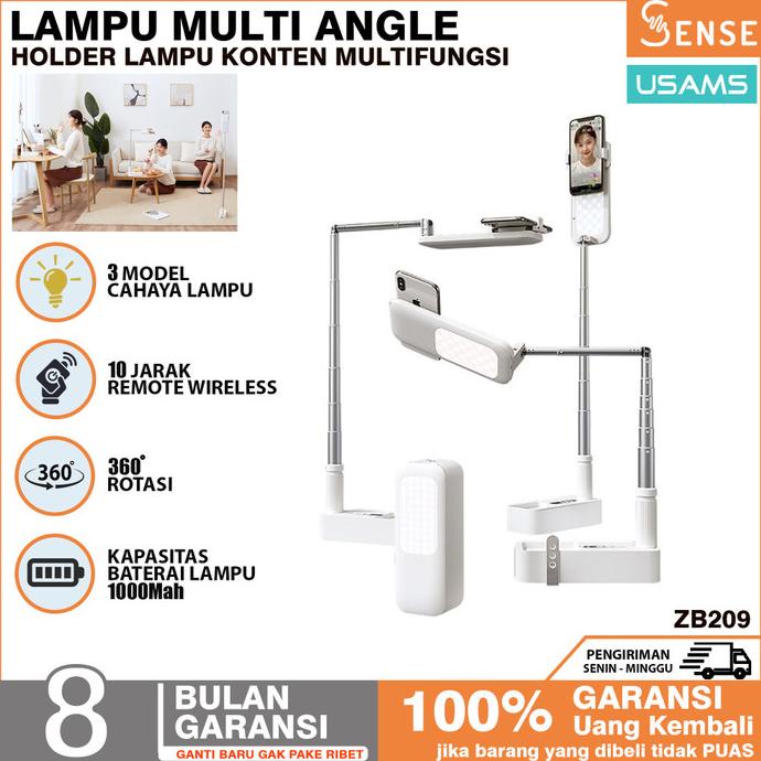 USAMS ZB209 Ring Light Stand Phone Live Show Vlogger Lipat MultiFungsi