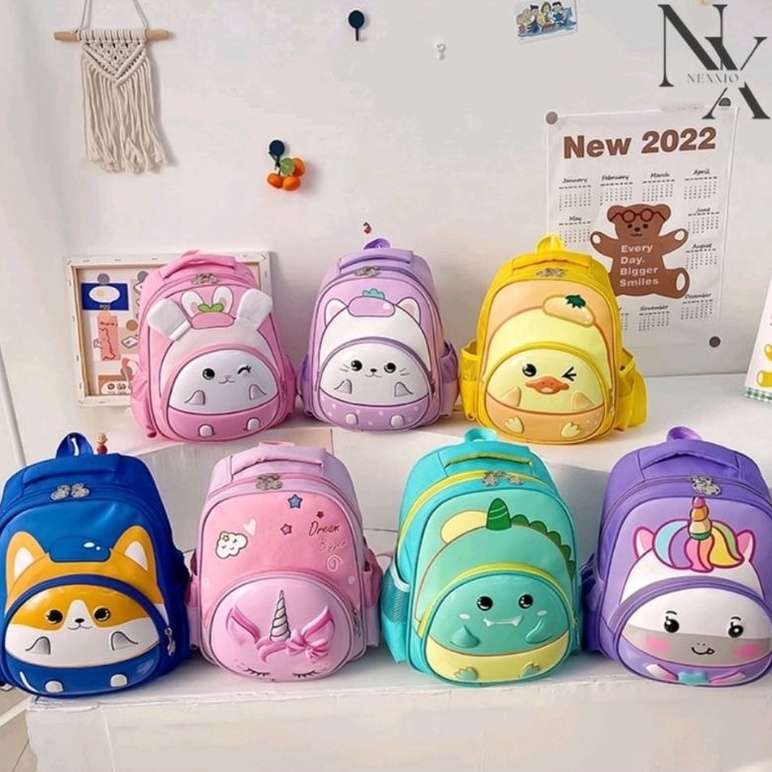 Viral. NEXXIO Tas Anak Ransel Import / Tas Ransel Punggung Karakter Anak Lucu / Cute Backpack for ki