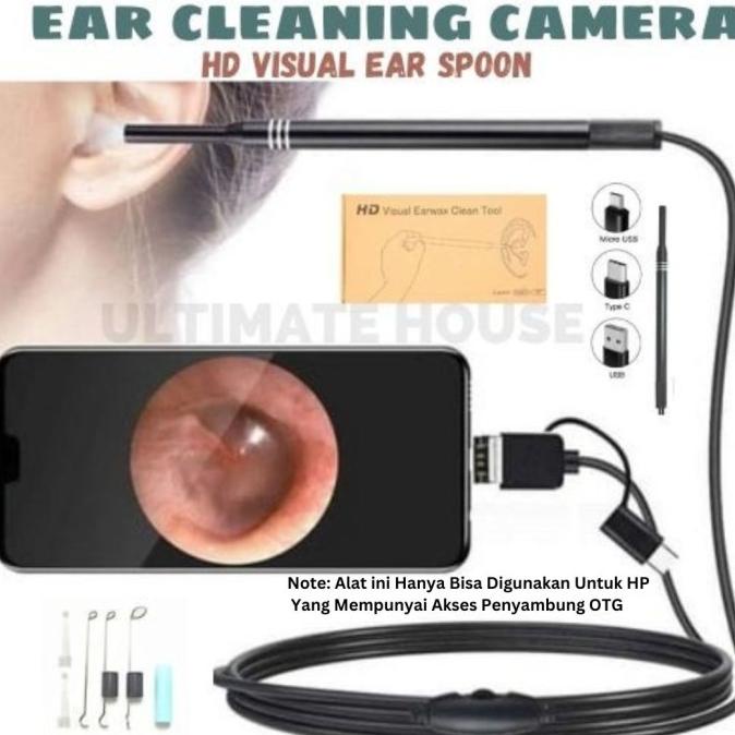 Kamera Telinga Alat Pembersih Telinga Endoskopi Visual HD Earwax Clean