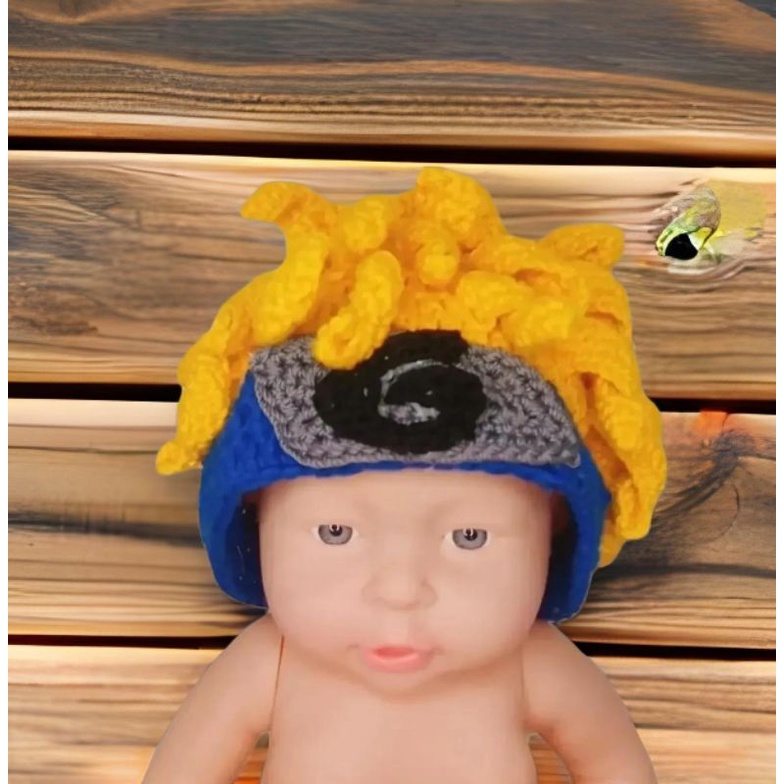 Topi rajut bayi karakter naruto properti foto baby boy photo shoot