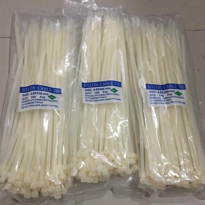 

#####] Kabel Tis putih 4,8 X 300 mm / Cable ties / Pengikat kabel murah
