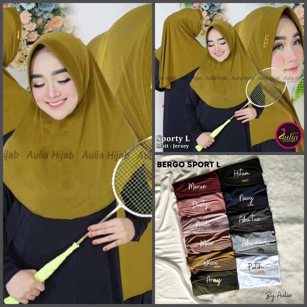 Hijab Sporty Aulia L Matt Jersey Hijab Menutup Dada Terkini