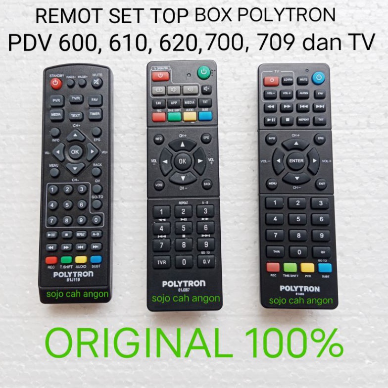 [Art. K16N] remot set top box polytron pdv 600t2 pdv 610t2 pdv 620t2 pdv 700t2 709t2 original