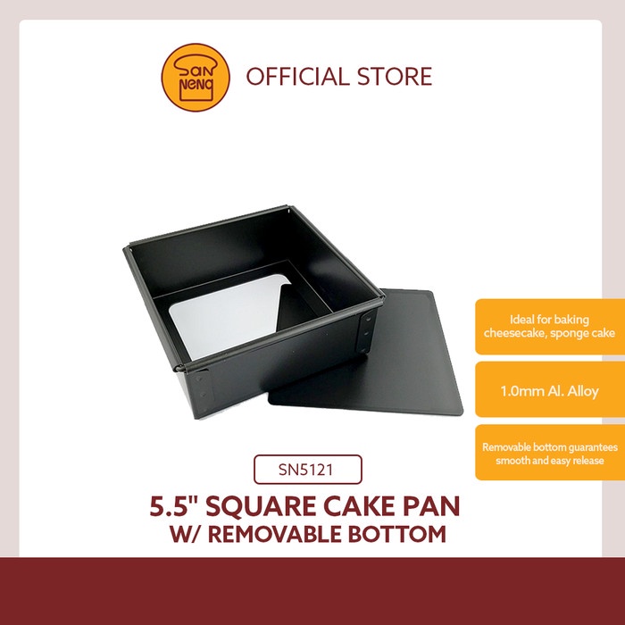 

Sanneng SN5121 - Square Cake Pan-Removable Bottom 8" (Hard Anodized)