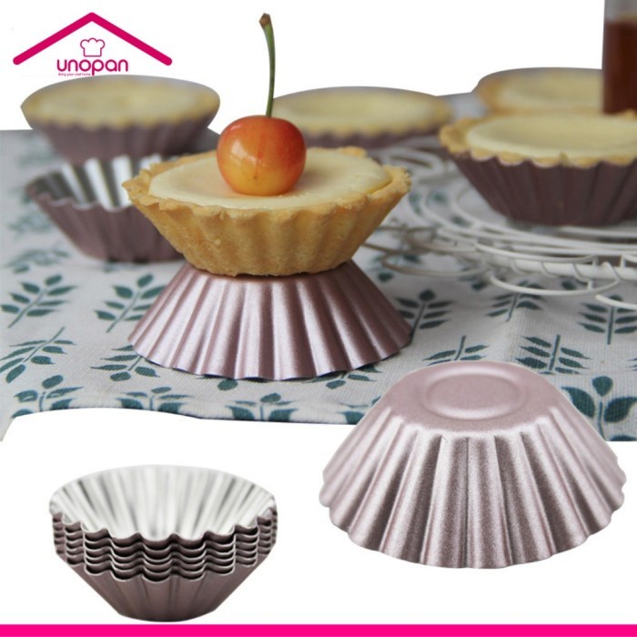 

Unopan UN20072 - Briochette Mould 6Pcs/Set Anodized Metallic Rose 7cm