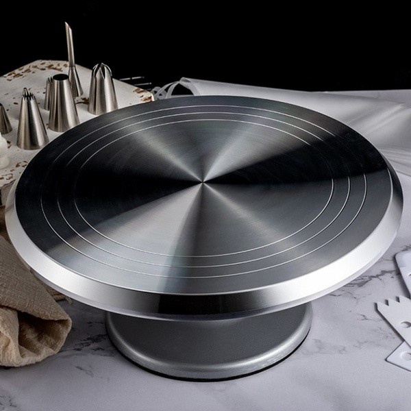 

12" Revolving Cake Stand / Meja Putar Stainless Steel Lazy Susan