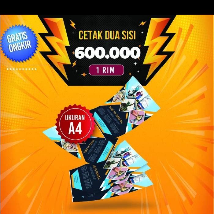 

Mailing Cetak Brosur A4 (2 Sisi) 1 Rim / 500 Lbr | Art Paper 120 Gr Murah !