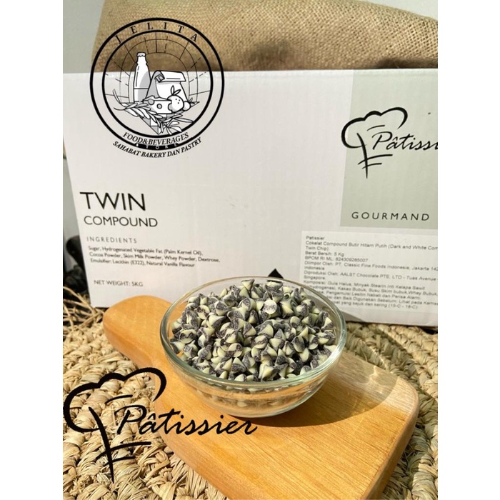 

Patissier Gourmand chocolate Twin Chips Compound 1kg