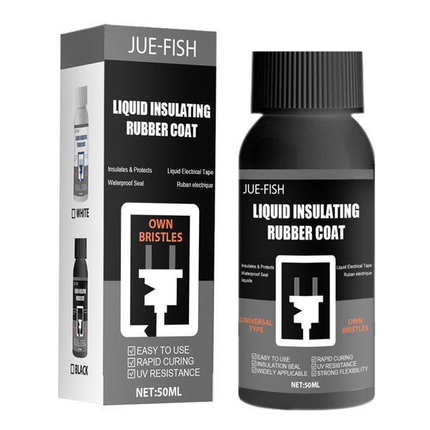 Gs8 Lem Kabel Listrik Liquid Insulating Rubber Coat Glue 50ml JUE-FISH J208 - Black Or-i